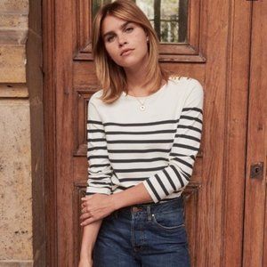 Sezane Loïc Striped Jersey Small